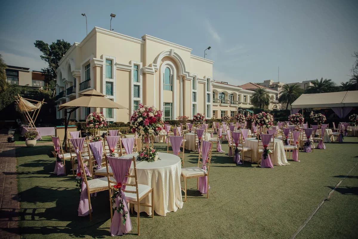 Elegant outdoor wedding reception setup
